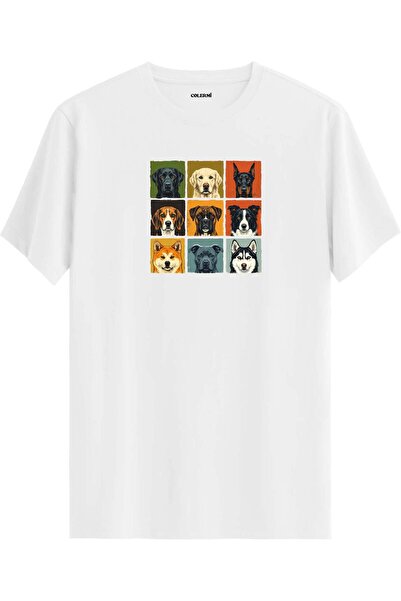 Colermi Retro Dog Collage Design T-Shirt
