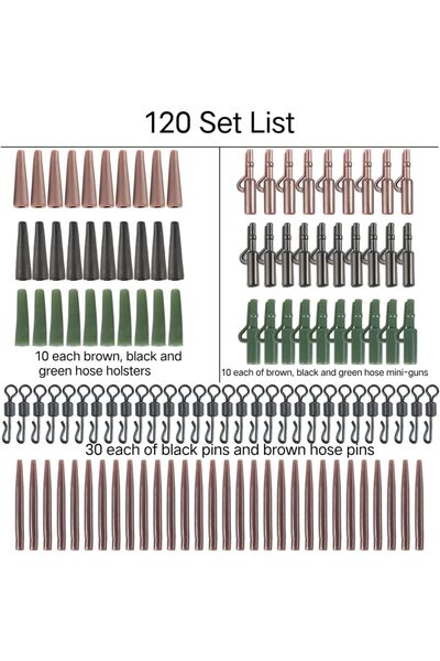 Arabest 120 PCS Carp Fishing Tackle Kit, Fishing Accessories Hooks Kit, Envir...