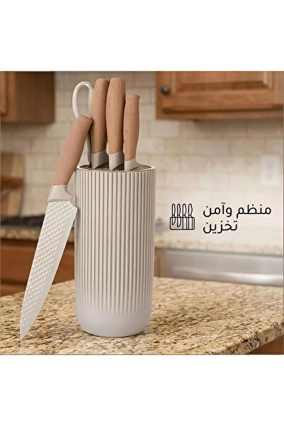 OSOOKE 6-Piece Kitchen Knife Set with Organizer Stand, Sharp Non-Stick Blades...
