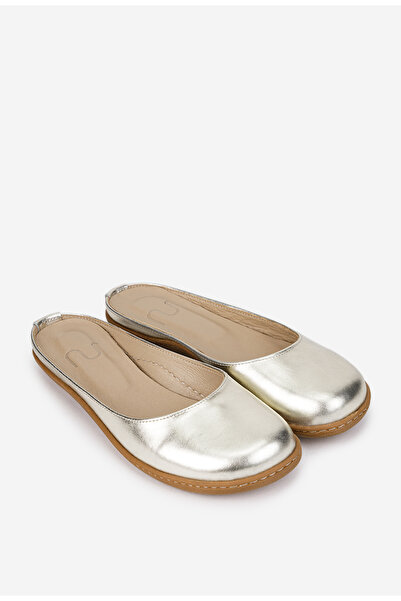 Dasha NUR women's golden Leather Ballet Flats with cutouts