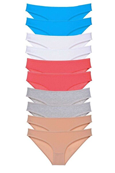 Mestore 10-Piece Super Eco Set Lycra Women's Slip Ten Gray White Fuchsia Blue