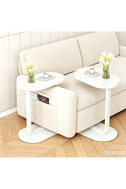 Snooe 2Pieces Coffee table round table living room bedroom,sofa side table,Wo...