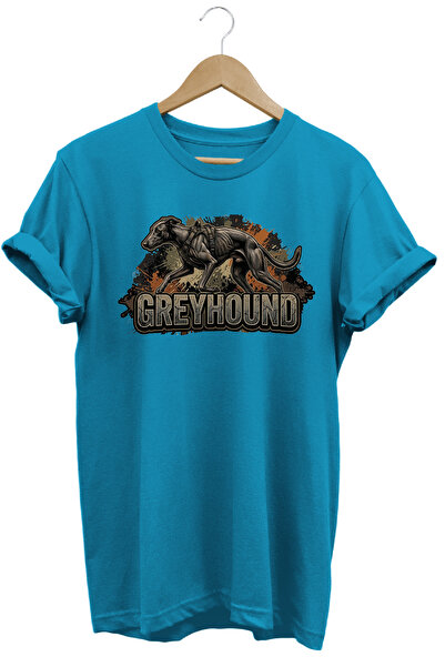 WİDİ Unisex Grey Hound Printed T-Shirt - Hunter Dogs Series Crew Neck Cotton ...