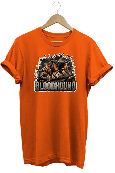 WİDİ Unisex Blood Hound Printed T-Shirt - Hunter Dogs Series Crew Neck Cotton...