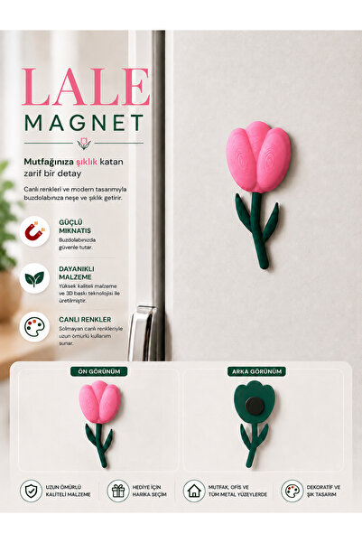 ZifiriArts Lale Magnet – Dekoratif Buzdolabı Süsü