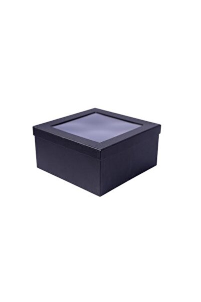 Gifts World Black square boxes with transparent lid 20