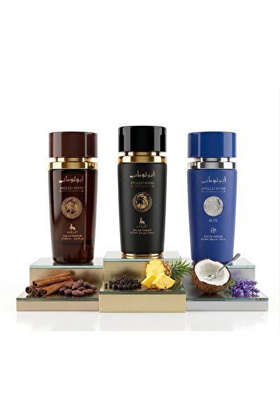 Ayelet Set de 3 parfumuri bărbătești orientale 100ML - Apolo Blue + Apollo Bl...