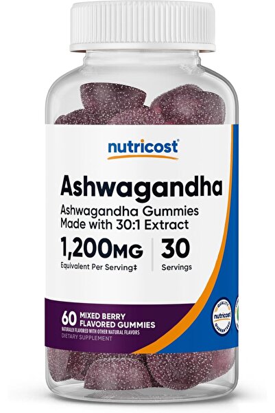 Nutricost أقراص أشواغاندا القابلة للمضغ بتركيز 1200 ملغ لكل حصة (بنكهة التوت ...