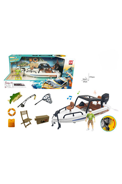OEM Camping Playset cu Barcă, Figurină și Accesorii de Pescuit