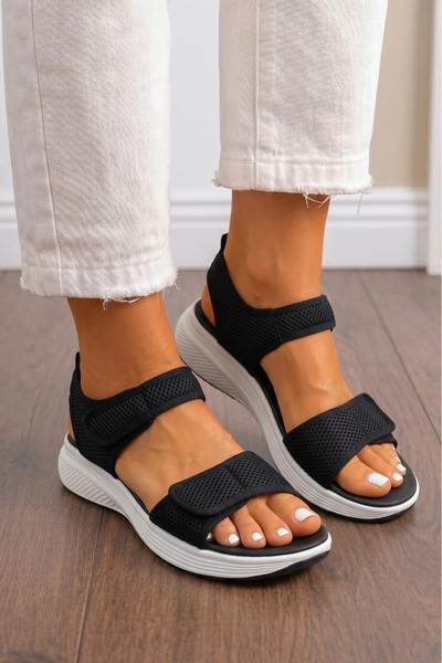 Zaira Women's black textile platform Sandals Odette #25405 - 41