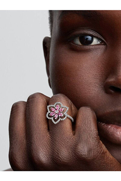 Pandora Inel tip cocktail cu doua flori Zirconiu din Argint 925 - 54