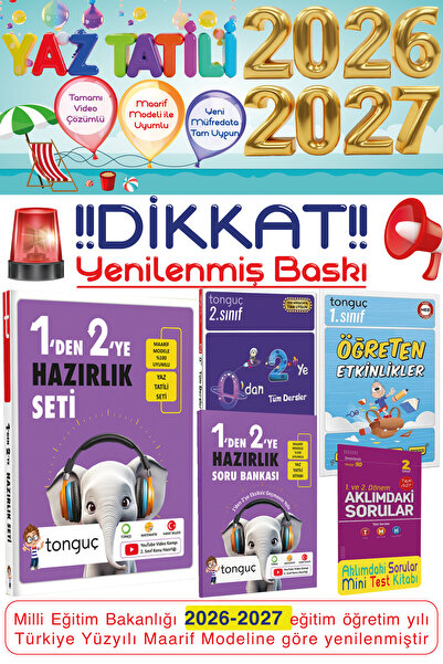 Tonguç Yayınları 1.Sınıf 1'den 2'ye Hazırlık Seti 0'dan 2'ye Tüm Dersler Soru...