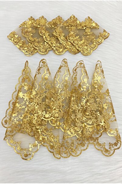 ZEYMERADE Gold Glitter Bride and Groom Handkerchiefs, Gold 10-Pack, Wedding H...
