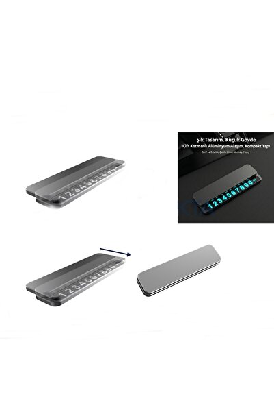 Oto Aksesuarcım Luxury Metal Cover In-Vehicle Number Holder Torpido Parking P...