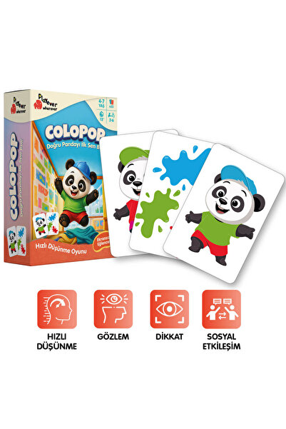 Playever Colopop, Hızlı Düşünme ve Görsel Dikkat Kart Oyunu (4-7 Yaş)