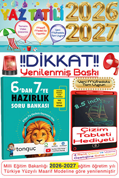 Tonguç Yayınları 6. Sınıf 6'dan 7'ye Hazırlık Kitabı Tüm Dersler Soru Bankası...