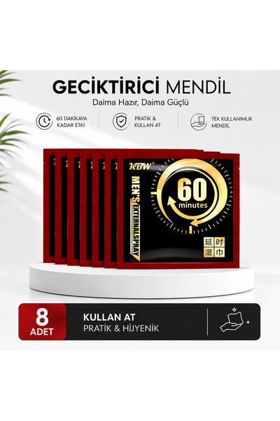 Geciktiren Kullan At Mendil 60 Dakika Etkili 8 Adet