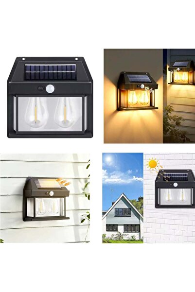 Zenorius Lampa Solara Led cu Senzor de Miscare 16x17cm de Perete, cu 2 Becuri...