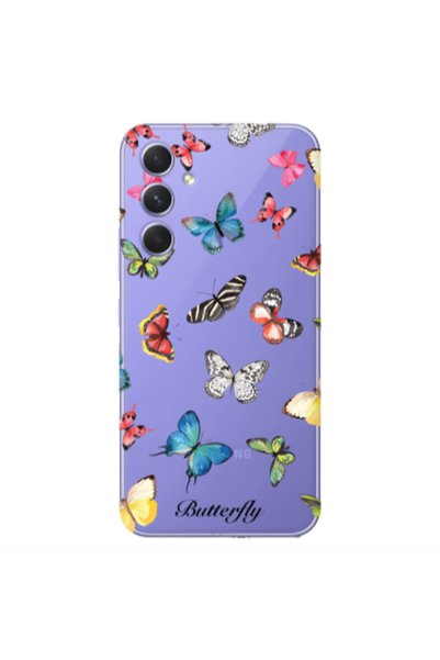 Other Samsung A35 Mixed Butterflys Transparent Silicone TPU Θήκη