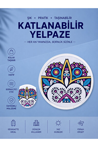 RoseCo00 Katlanabilir Kolay Taşınabilir Yuvarlak Yelpaze