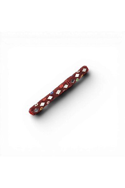 Hedea Beaded Mirrored India Pen Orange