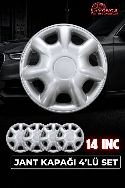 YONGA OTO AKSESUAR TOYOTA COROLLA 14 İnç Jant Kapağı 4'lü Set Gümüş + 4 Amble...