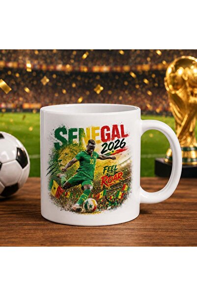 Bk Gift كأس أبيض بتصميم كأس العالم 2026 لمشجعي السنغال