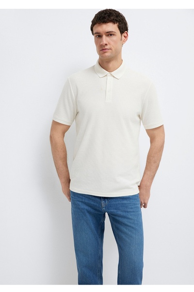 Mavi Waffle Textured Fabric Slim Fit Basic Men's T-Shirt.