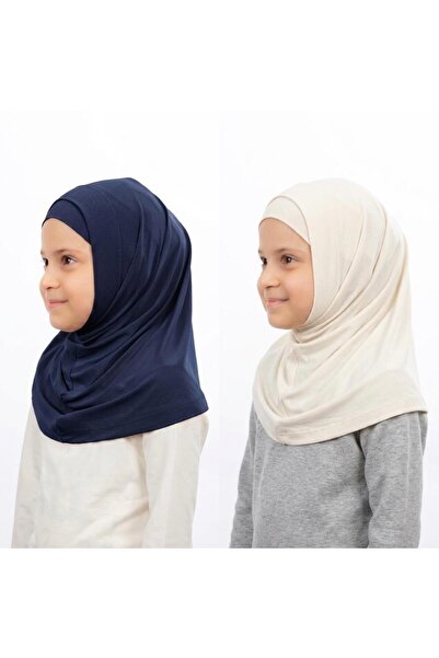 İSTDONATELLA Kız Çocuk İki Parça Hijab - Hazır Tesettür Eşarp – Pratik Geçmel...