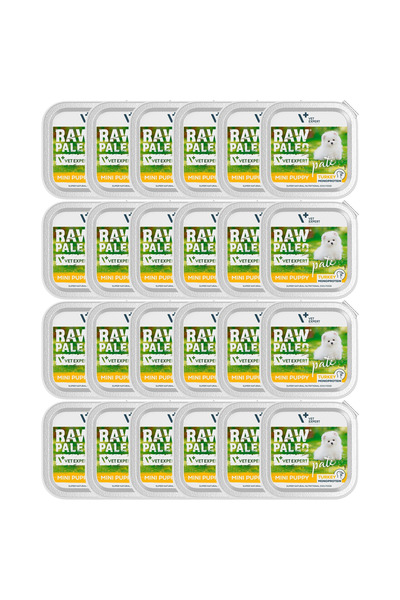 Raw Paleo VetExpert Pate de curcan Mini pentru căței 24x150g