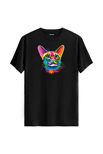 Colermi Colorful Ivy Cat Printed T-Shirt