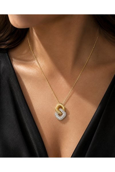 mischa jewelry Gold Zircon Stone Mesh Set - Tarnish-Resistant Premium Series