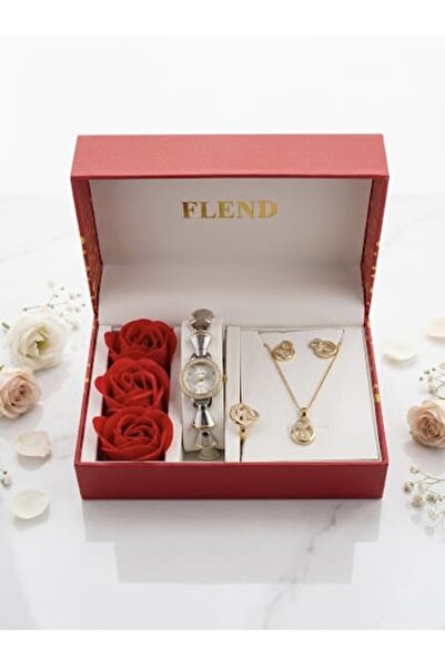 STRIVA Women's Luxury Watch Necklace Ring and Earrings Set in a Gift Box with...