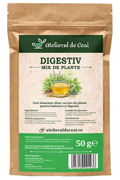atelierul de ceai Ceai digestiv - mix de plante pentru balonare și digestie