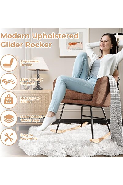 Garvee Modern Rocking Chair for Living Room, Bedroom and Office – Comfortable...