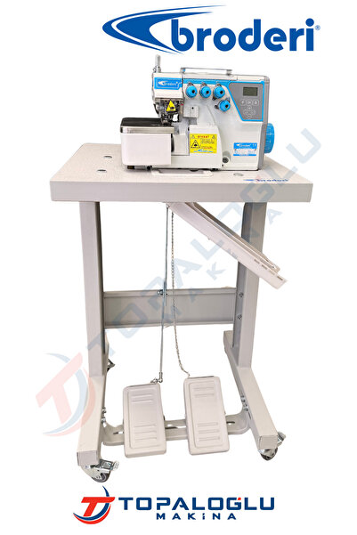 Broderi BD-747D 4 ip Mekanik Kafadan Motorlu Sessiz Overlok Makinası (KISA MA...