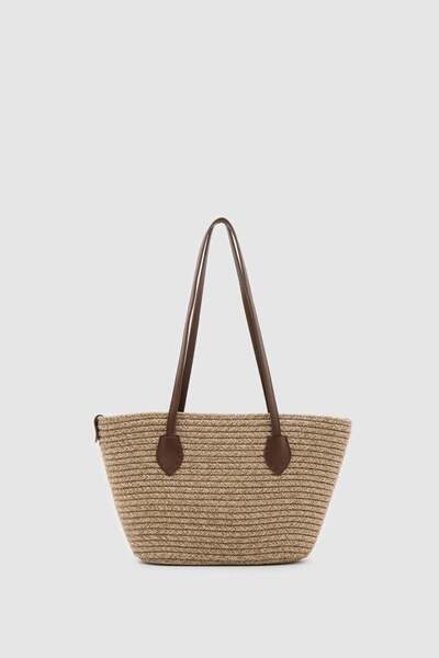 Shule Bags Gabri Wicker torba za rame smeđa