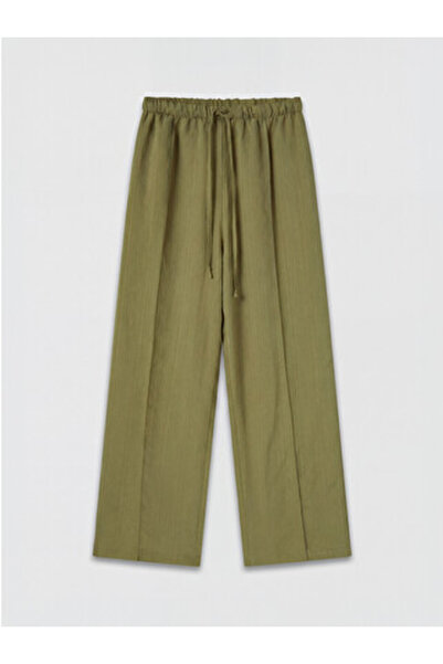 LC Waikiki New Season Khaki Elastic Waist Modal Blend Women's Trousers