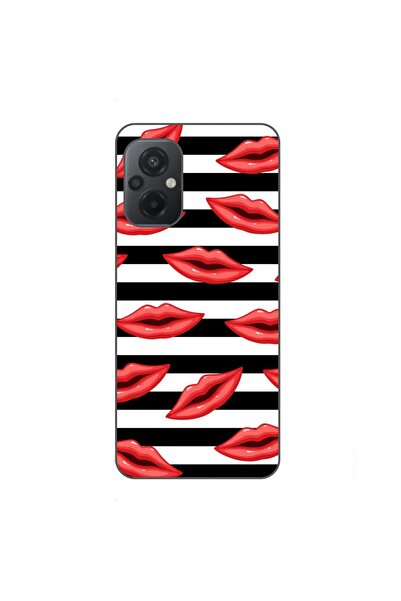 OEM Case compatible with Xiaomi Poco M5 Silicone Gel Tpu Pattern Striped Kisses