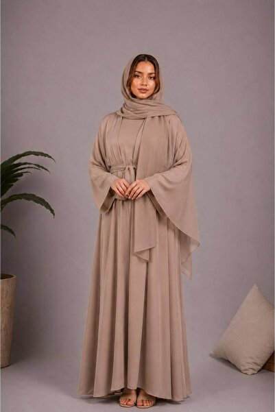 Ophelia Raina Abaya – Luxury Flowing Black Abaya with Soft matching Hijab