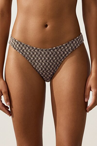 Oysho U kesim jakarlı çiçekli orta bel bikini altı