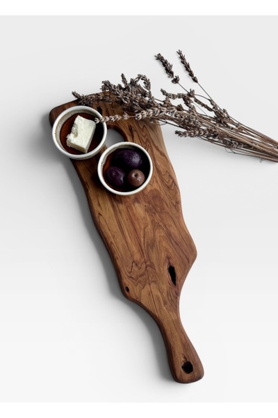Zeytin Ağacı Sunum Tahtası & Zeytin Ağacı Ahşap Sunum Tabağı (39x14x2cm)