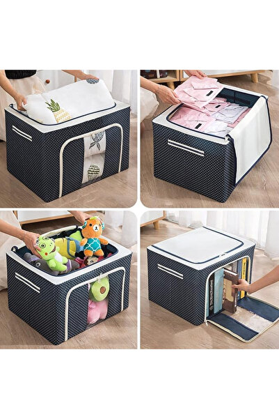 Zenino Cutie de Depozitare, Pliabil, Capacitate 66L, Material Textil, cu Fermoar