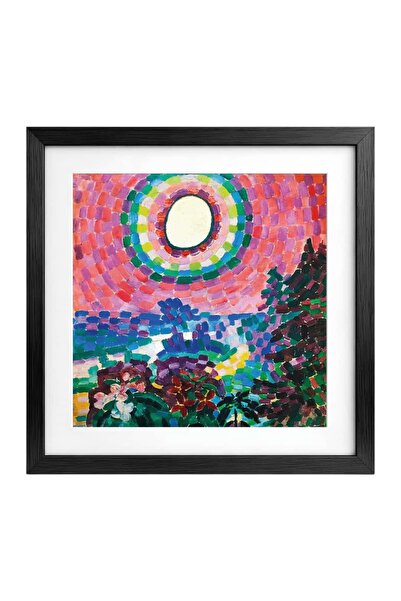 Landscape with Disc Tablo 40x40 Siyah Çerçeveli Duvar Tablosu