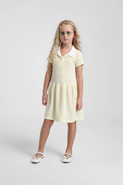 Escabel 36154 Yellow Striped Girl's Dress