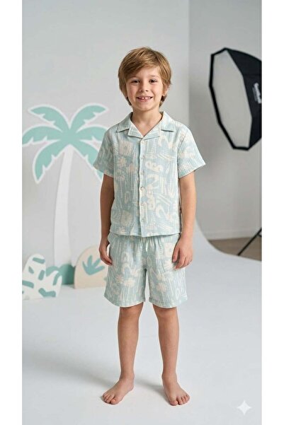 Tuffy Boy's muslin shirt and shorts set tfy-7016