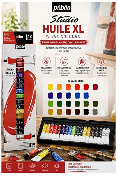 Artmaster Yağlı Boya 18 Renk 12 ml 1 Paket Pepeo Yağlı Boya Seti 18 li Ahşap ...