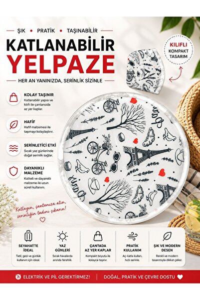 Rosellea Katlanabilir Kolay Taşınabilir Yelpaze