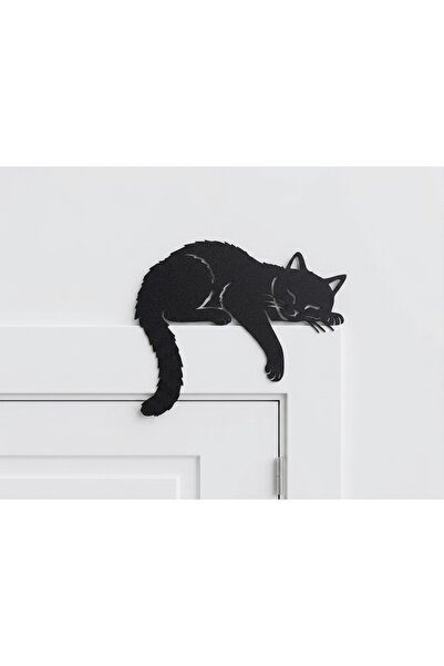 AsTar Labs 3D Sevimli Kedi Figürlü Kapı Köşesi Dekoru Minimalist Duvar Tablos...