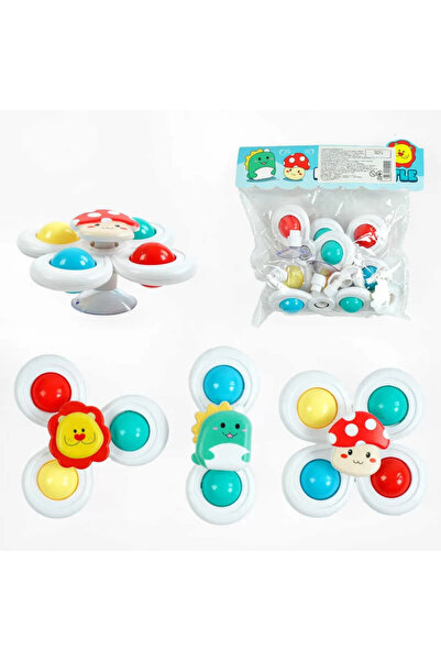 Tim Set 3 Jucării Interactive cu Ventuză pentru Bebeluși Ciupercuța/Leu/Dinoz...